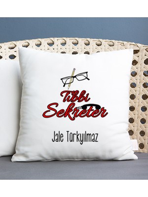 Hediye Dükkanı Kişiye Özel  Tıbbi Sekreter Kare Yastık