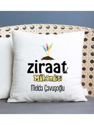Hediye Dükkanı Kişiye Özel  Ziraat Mühendisi Kare Yastık