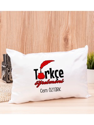 Hediye Dükkanı Kişiye Özel  Türkçe Öğretmeni Dikdörtgen Yastık