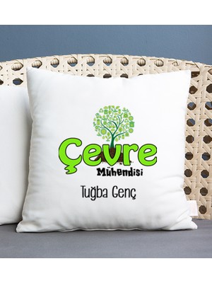 Hediye Dükkanı Kişiye Özel  Çevre Mühendisi Kare Yastık