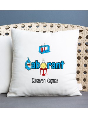 Hediye Dükkanı Kişiye Özel  Laborant Kare Yastık