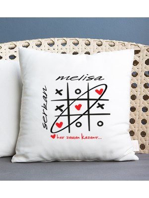Hediye Dükkanı Kişiye Özel  Aşk Her Zaman Kazanır Kare Yastık