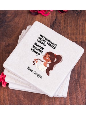 Hediye Dükkanı Kişiye Özel  Bunun Havası Kime Taş Bardak Altlığı