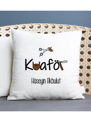 Hediye Dükkanı Kişiye Özel  Erkek Kuaförü Kare Yastık