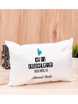 Hediye Dükkanı Kişiye Özel  Erkek Almanca Öğretmeni Dikdörtgen Yastık