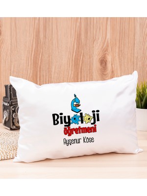 Hediye Dükkanı Kişiye Özel  Biyoloji Öğretmeni Dikdörtgen Yastık