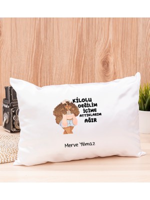 Hediye Dükkanı Kişiye Özel  Içime Attıklarım Ağır Dikdörtgen Yastık