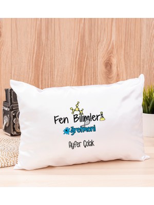 Hediye Dükkanı Kişiye Özel  Fen Bilimleri Öğretmeni Dikdörtgen Yastık