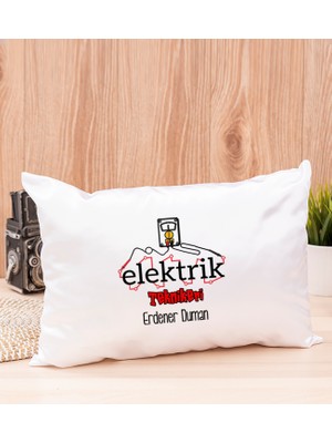 Hediye Dükkanı Kişiye Özel  Elektrik Teknikeri Dikdörtgen Yastık