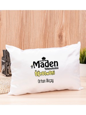 Hediye Dükkanı Kişiye Özel  Maden Teknolojisi Öğretmeni Dikdörtgen Yastık