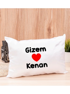 Hediye Dükkanı Kişiye Özel  Sevgililere Özel Isim Yazılı Dikdörtgen Yastık