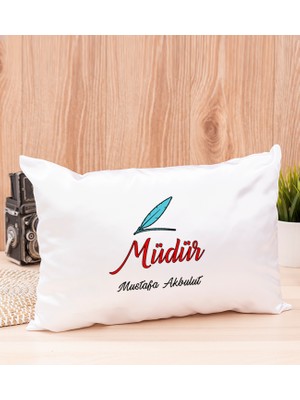 Hediye Dükkanı Kişiye Özel  Müdür Dikdörtgen Yastık