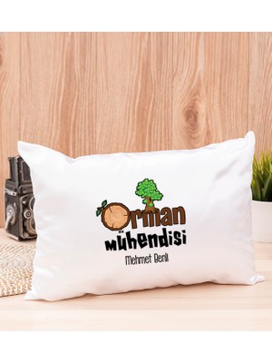 Hediye Dükkanı Kişiye Özel  Orman Mühendisi Dikdörtgen Yastık