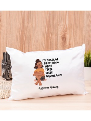 Hediye Dükkanı Kişiye Özel  Iyi Dostlar Biriktirdim Dikdörtgen Yastık