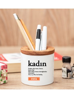 Hediye Dükkanı Kişiye Özel  Kadın Kelime Anlamı Kalemlik