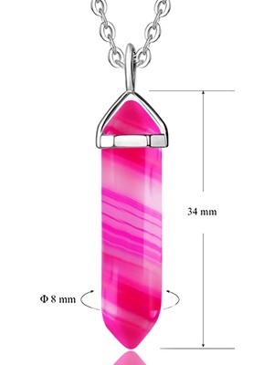 Tesbih Atölyesi  Doğal Pembe Akik Taşı Kolye