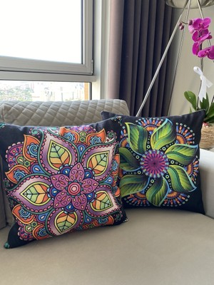 Palmia Home Etnik Desenli 2'li Dekoratif Kırlent Kılıfı