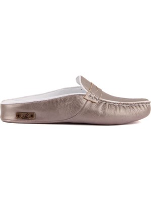 Sail Lakers - Platin Deri Kadın Ev Terliği