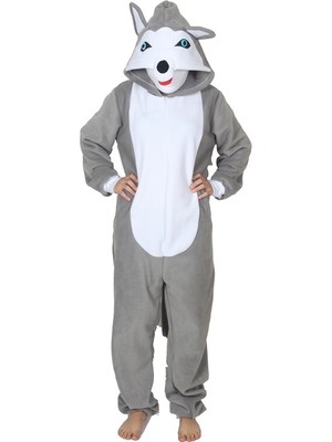 Yüsü Yetişkin Sibirya Kurt Hayvan Kostümü