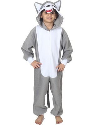 Yüsü Yetişkin Sibirya Kurt Hayvan Kostümü