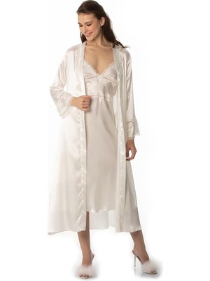 Pierre Cardin 6960 Altılı Saten Gecelik - Sabahlık Takımı