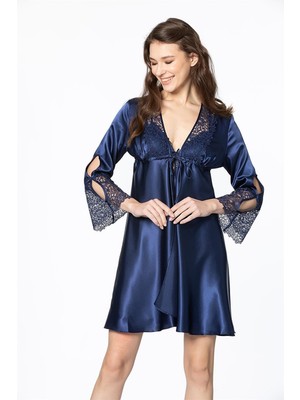 Pierre Cardin 6625 Altılı Saten Gecelik - Sabahlık Takımı