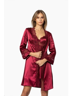 Pierre Cardin 6010 Altılı Saten Gecelik - Sabahlık Takımı