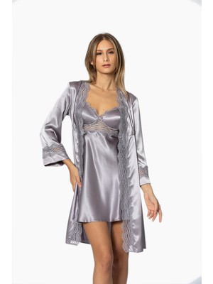 Pierre Cardin 6010 Altılı Saten Gecelik - Sabahlık Takımı