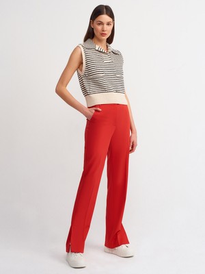 Dilvin 60114 Polo Yaka Triko Süeter-Ekru-Siyah