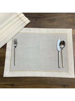 Oya Home Gold Tek Piko Dikişli Amerikan Servis Set-6 Lı