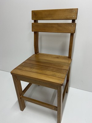 Örer Sandalye Doğal Ahşap Kayın Ağacı Sandalye Vidalı Ceviz Renk 3202