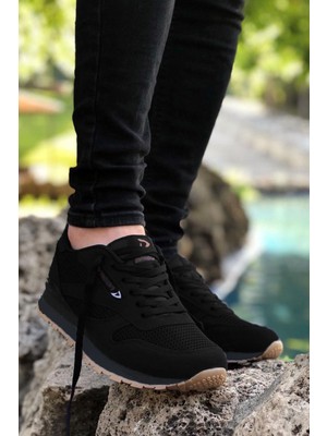 Big King Siyah Erkek Spor Ayakkabı Suni Deri Ortopedik Taban ile Günlük Kullanım İçin Rahat