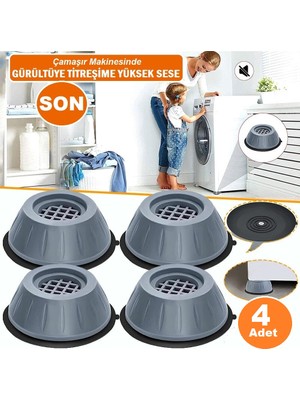 Pratik Zeki Beyaz Eşya Çamaşır Bulaşık Makinası Titreşim Önleyici Buzdolabı Yükseltici Kaydırmaz Vantuzlu Ayak 4 Adet