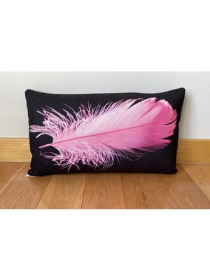 Palmia Home Pembe Tüy Desenli Dekoratif Yastık Kılıfı 35 x 55 cm
