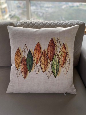 Palmia Home Yaprak Desenli Dekoratif Minder Kılıfı 60 x 60 cm