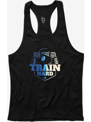 Bluu Fitness Gym Tank Top Siyah Sporcu Atleti %100 Pamuklu Nefes Alabilir Kumaş