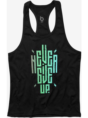 Bluu Ngup-W Siyah Fitness Gym Tank Top Sporcu Atleti Nefes Alabilir Kumaş ile Şık Tasarım