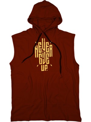 Bluu Ngup Unisex Kapşonlu Kolsuz T-Shirt Spor ve Günlük Kullanım için 100% Pamuklu