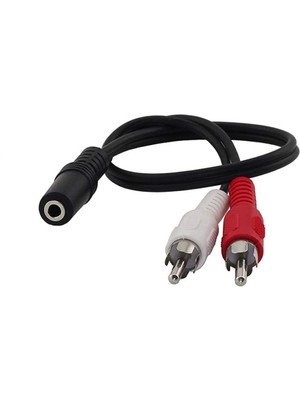 Dişi Stereo Lale Kablo Dişi 3.5 mm Rca Kablo Stereo 3.5mm Dişi 2x Rca Erkek Ses Çevirici Kablo