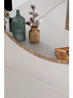 L'occi Concept Rossi 60 cm Dekoratif Yuvarlak Antre Hol Koridor Duvar Salon Mutfak Banyo Wc Ofis Ceviz Ayna Rs-C