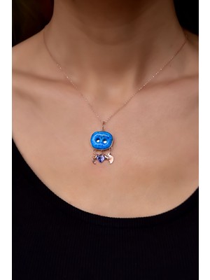 Papatya Silver 925 Ayar Gümüş Rose Kaplama Camdaki Kız Süryani Kolye