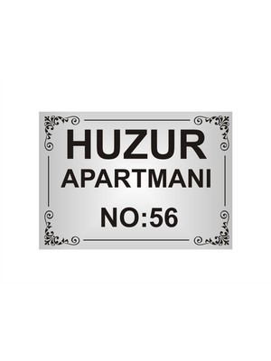 Apartman Isim Tabelası ,apartman Tabelası Apartman Girişi Isimliği ,(Gümüş Renkli Aliminyum Levha)