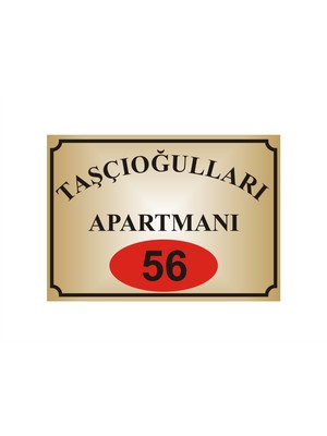 Apartman Isim Tabelası ,apartman Tabelası Apartman Girişi Isimliği ,( Altın Renkli Aliminyum Levha)