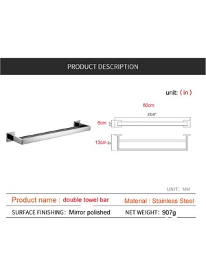 Sanlindousanlindou Paslanmaz Çelik Krom Banyo Aksesuarı Havlu Askısı - Gümüş (Yurt Dışından)