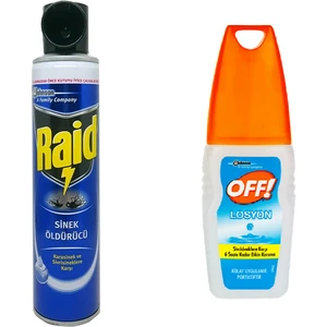 Sinek Öldürücü Sprey 300 ml + Raid Off Aqua Pump Sprey 100 ml