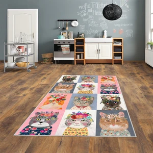 West Home Dijital Baskı Yıkanabilir Kaymaz Taban Salon Halısı Mutfak Halısı Yolluk ve Banyo Paspası
