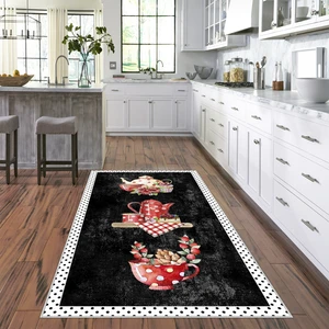 West Home Dijital Baskılı Yıkanabilir Kaymaz Taban Mutfak Halısı