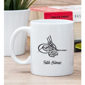 Hediye Dükkanı Kişiye Özel  Osmanlı Tuğralı Beyaz Kupa Bardak