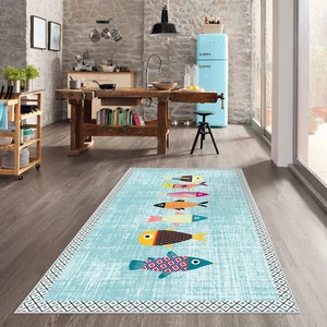 West Home Dijital Baskılı Yıkanabilir Kaymaz Taban Mutfak Halısı
