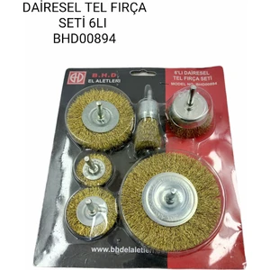 B.h.d Dairesel Tel Fırça Seti 6li